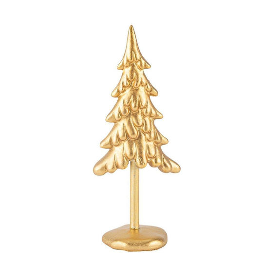Christmas Decorative Plastic Tree 18cm Gold Antique