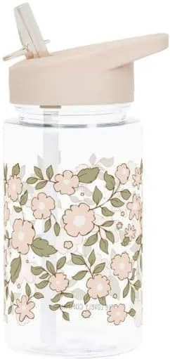 A Little Lovely Company Kids Water Bottle Plastic with Straw Tritan 450ml