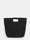 Handtasche Handtasche Crochet Raffia Schwarze