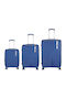 Explorer Luggage Valize de Călătorie Sigure Albastre cu 4 Roți Set 3 Bucăți
