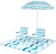 Costway Small Chair Beach Blue Set of 4pcs