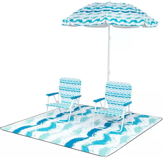 Costway Small Chair Beach Blue Set of 4pcs