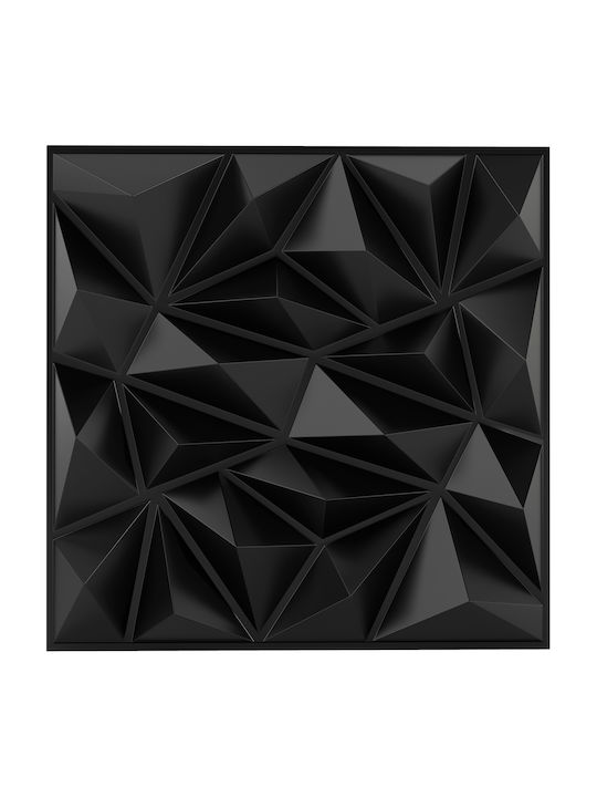 Costway Σετ 20 Τμχ Αυτοκόλλητα 3d Πάνελ Τοίχου 50 X 50 Εκ Μαύρο Hz10363bk