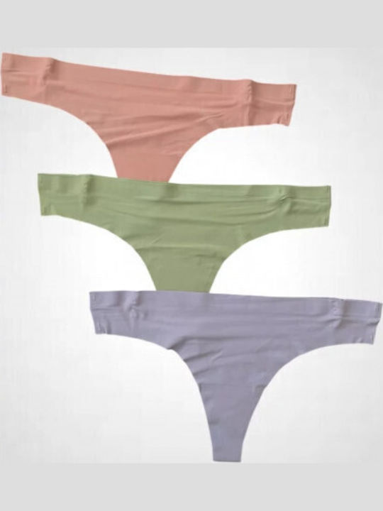 Women's String 3Pack Seamless Pink