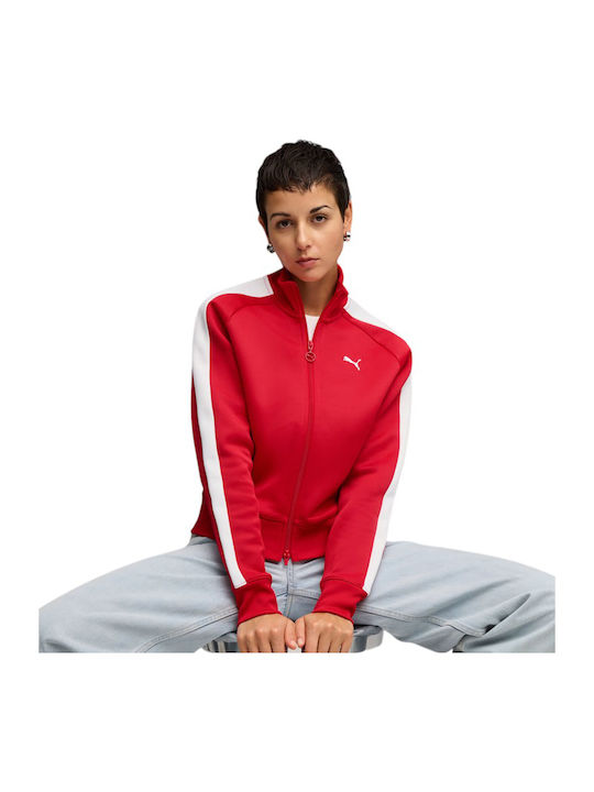 PUMA T7 Always Γυναικεία Ζακέτα Φούτερ Κόκκινο