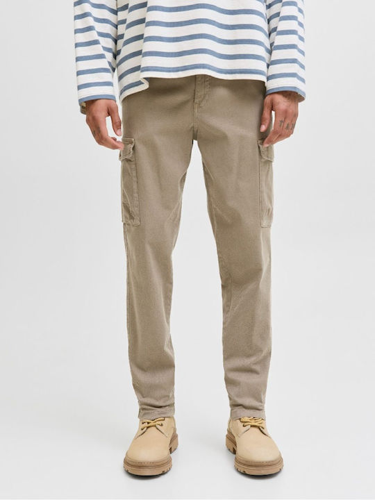 Jack & Jones Παντελόνι Cargo Ελαστικό Εκρου