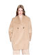 Wolle Damen Beige Mantel mit Knöpfen