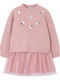 Children's Dress Long Sleeve Knitted Nude