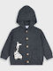 Kids Cardigan Knitted with Hood Gray