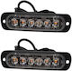 Set 2 Foxmag24 6 Led Strobe Lights Yellow Warning Lights Platform Atv Tractor Jeep Off Road