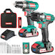 Set Bohrschrauber & Schraubenzieher 18V mit 2 Batterien 2Ah und Hülle