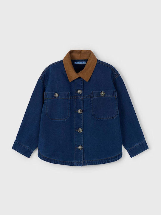 Mayoral Copii Cămașă Cu mânecă lungă Denim Alba...