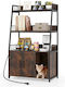 Costway Katzenbett Eingebaute Bibliothek Ladestation 3 Ebenen 80 x 40 x 132cm Braune Pv10321de-cf