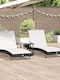 Deckchair Rattan Black with Table 3pcs 197x70x22cm.