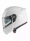 Premier Legacy GT U8 White Gloss Κράνος Μηχανής Flip-Up ECE 22.06 με Pinlock και Sunvisor