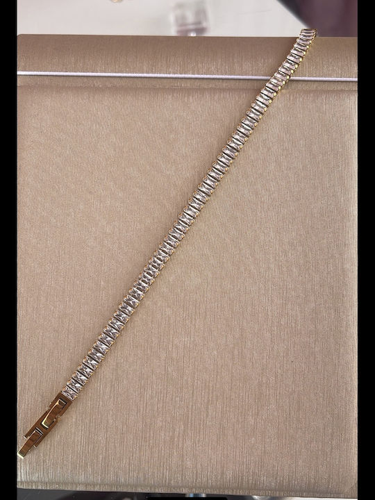 Women's Bracelet Riviera made of Steel Gold Plated