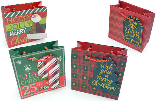 Paper Pack Χάρτινη Χριστουγεννιάτικη Τσάντα για Δώρο Πολύχρωμη 15x7x14εκ. 12τμχ