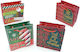 Handle Christmas Bag for Gift Multicolored 15x7x14cm. 12pcs