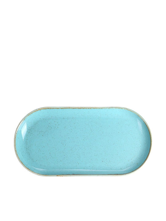 Porland Servierplatte Oval aus Porzellan Turquoise 30x30cm 1Stück