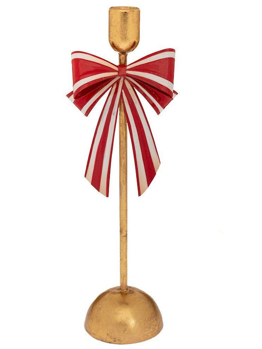 Iliadis Christmas Metallic Gold Candlestick 35.7x11.5cm
