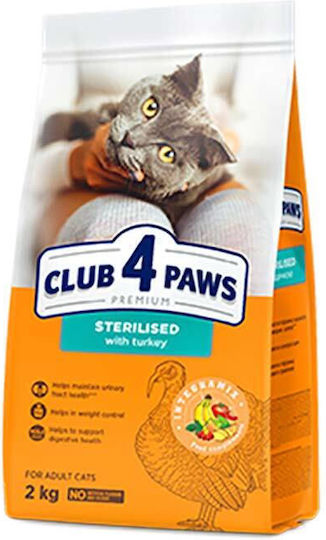 Club 4 Paws Ξηρά Τροφή για Στειρωμένες Γάτες με Γαλοπούλα / Κρέας 2kg