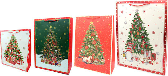 Paper Christmas Bag for Gift Multicolored 31x12x42cm. 12pcs