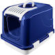 Katzentoilette Geschlossen mit Filter und Sieb Blau L66 x B46 x H46cm