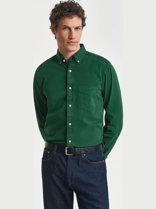 Gant Long-sleeved Cotton Shirt Green