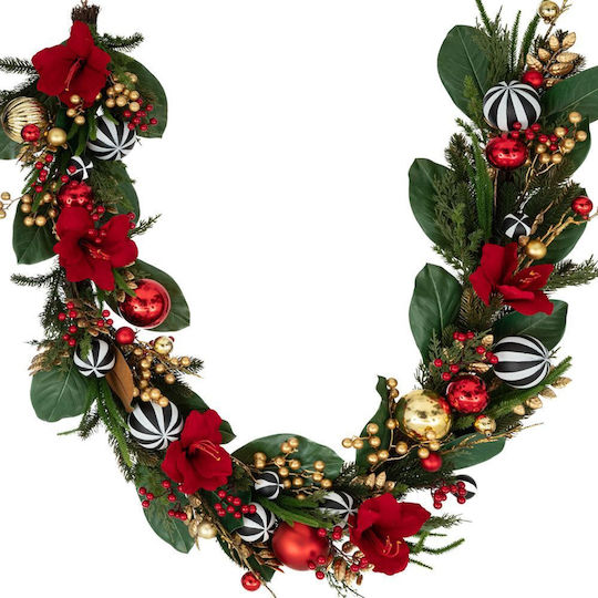 Iliadis Weihnachtliche Girlande Metallisch Rot 183x23cm 1Stück