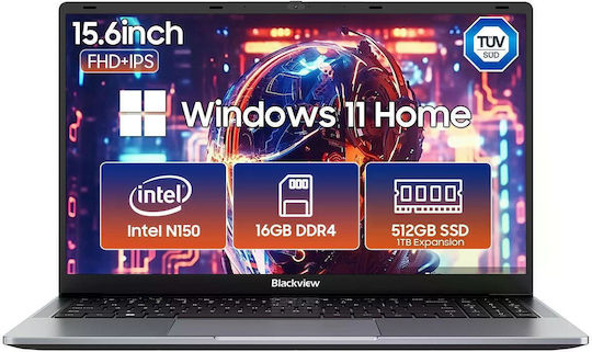 BlackView AceBook 6 15.6" IPS FHD (N-Series-N150/16GB/512GB SSD/W11 Home) (International English Keyboard)