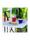 Plastic Table for Small Outdoor Spaces with White Metal Frame 51.5x39.5x55cm