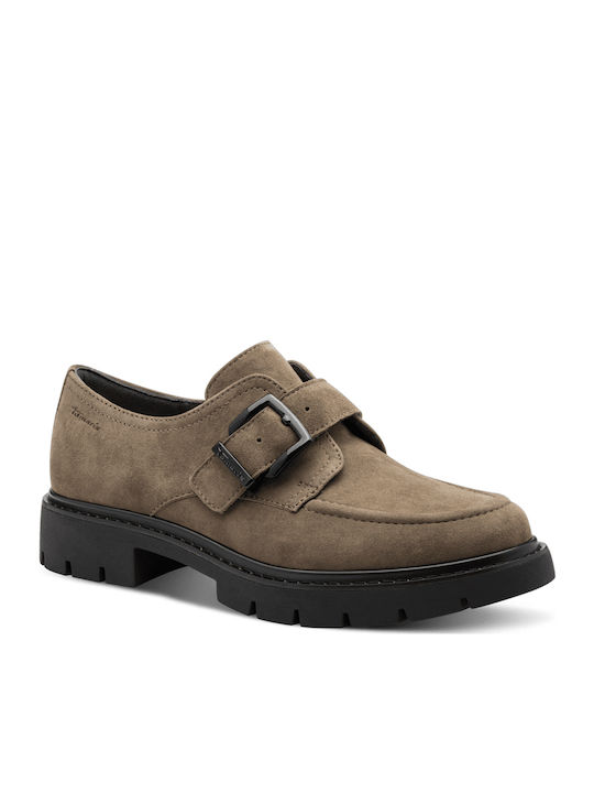 Tamaris Leder Damen Loafers in Braun Farbe