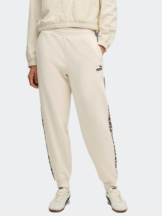 Essentials Παντελόνι Φόρμας Fleece Εκρού