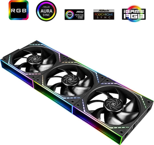 Thermalright M12Q Вентилатор За Кутия 120мм (2000 Оборота / 68.9 CFM) С ARGB Осветление 3 Бр