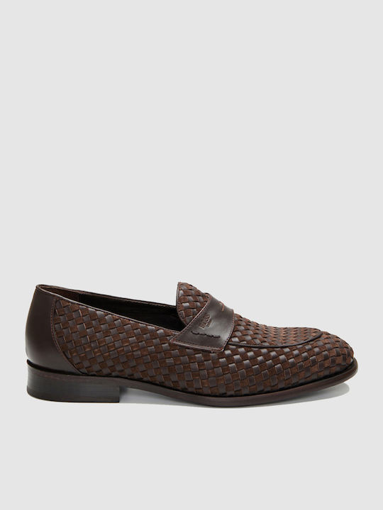 Δερμάτινα Ανδρικά Loafers σε Καφέ Χρώμα