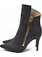 Leder Stiefeletten Damen Schwarz
