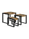 Rectangular Zigon Set Made of Solid Wood Multicolour 3 Pieces M50xL40xH45cm