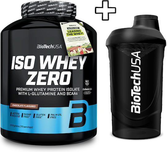 Biotech Usa Iso Whey Zero 1816g Salted Caramel & Biotech Usa Wave Shaker 600ml Black-smoked Custom Bundle