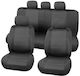 Carpoint Set Car Seat Covers 9 Pieces Polyester Paris Black Grey 0310354