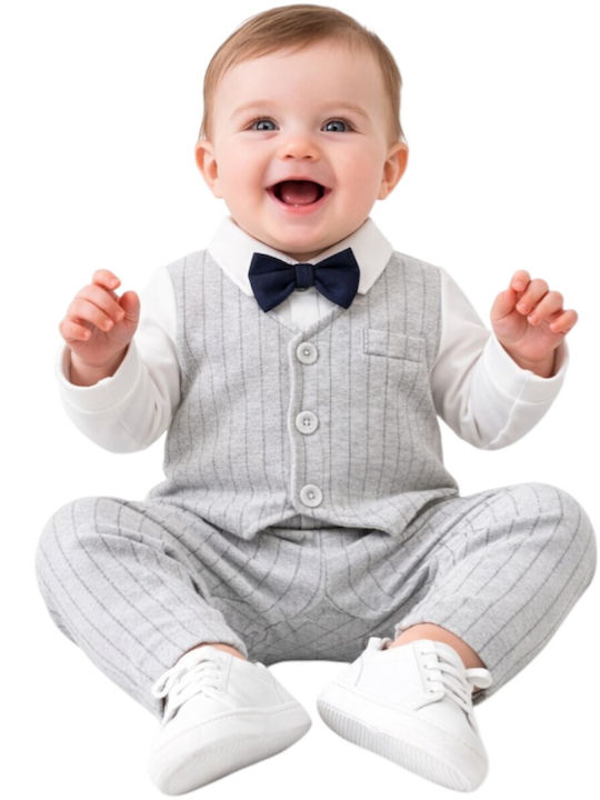 TakTakBaby Gray/White Baby Bodysuit