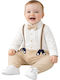 TakTakBaby Body pentru Bebeluși Mânecă lungă Beige/White