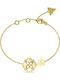 Guess Women's Bracelet with Flower Design in Gold Plated Steel 21cm