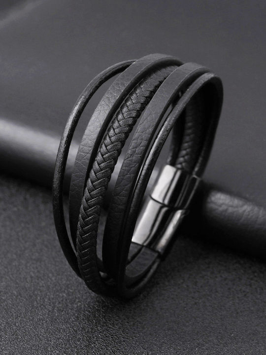 Legend Accessories Men's Leather Bracelet 21cm