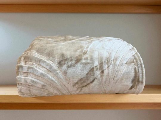 Linea Home Spin Samtige Decke Übergröße 220x240cm Beige
