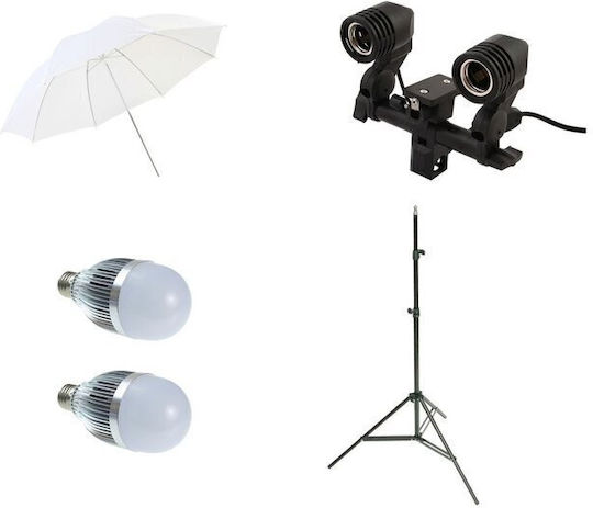 Generisches Starter-Kit Video-Chat-Lichter 2 Glühbirnen 84cm Diffusor-Regenschirm