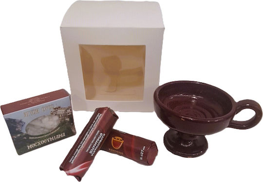 Incense Burning Set Handmade Clay Censer Incense 2 Packs Charcoal Tablets