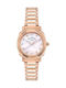 Ted Baker Crystals Γυναικείο Ρολόι Μπαταρίας με Ροζ Χρυσό Μεταλλικό Μπρασελέ