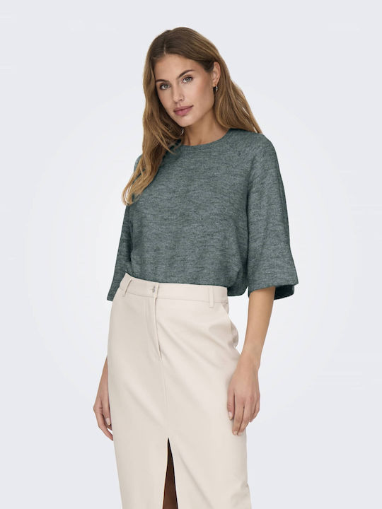 Only Damen Pullover mit 3/4-Ärmeln Green