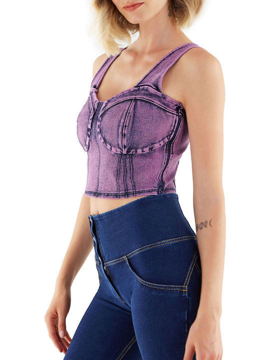 Women's Blouse Corset Sleeveless Purple
