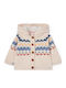 Kids Cardigan Knitted with Hood Ecru